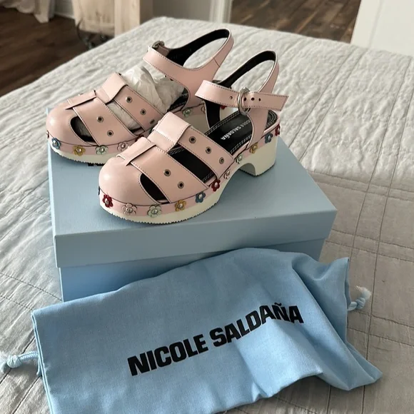 Nicole Saldana SSENSE Exclusive Pink Flower Cici Sandals BNWB - Picture 2 of 5